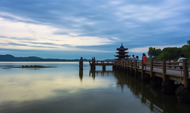 碧水蓝天西湖雷峰夕照摄影图,高清,摄影图,摄影图片,图片大全,摄影图免费下载